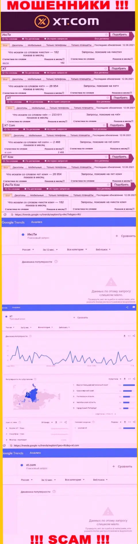Подробный анализ internet-запросов по жульнической организации XT Com