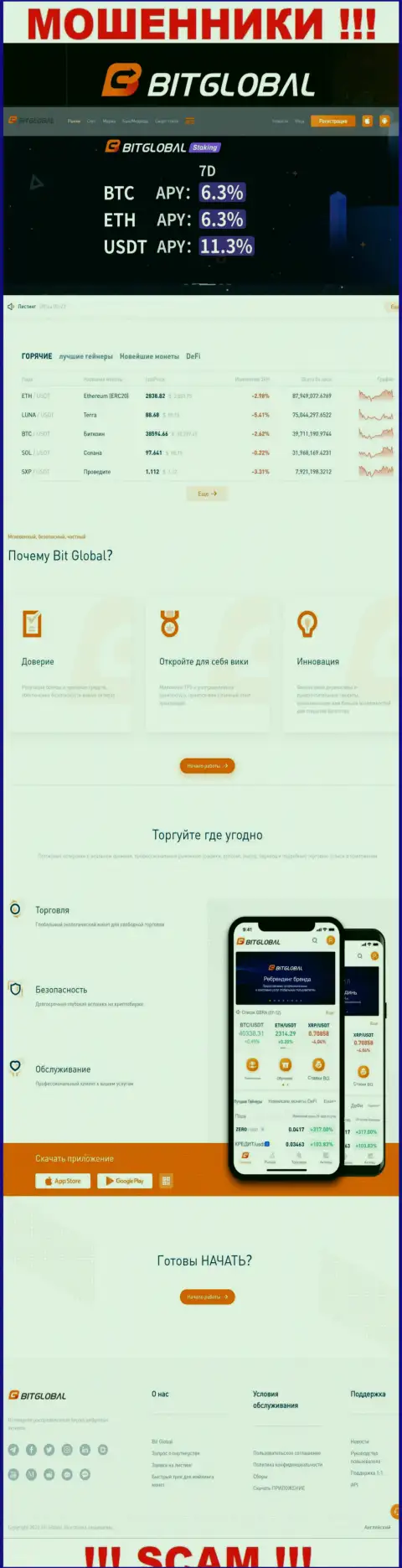 Официальная internet-страница конторы BitGlobal