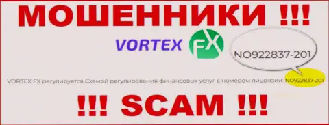 Эта лицензия предложена на официальном сервисе шулеров Vortex FX