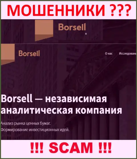 Что касается направления деятельности Борселл (Аналитика) - это явно надувательство