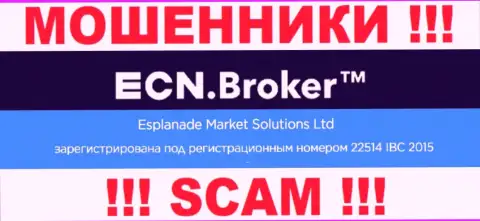 Номер регистрации, который присвоен конторе ECNBroker - 22514 IBC 2015