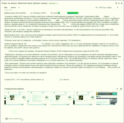 Мошенники из Grand Capital Group обули человека на 23 000 американских долларов